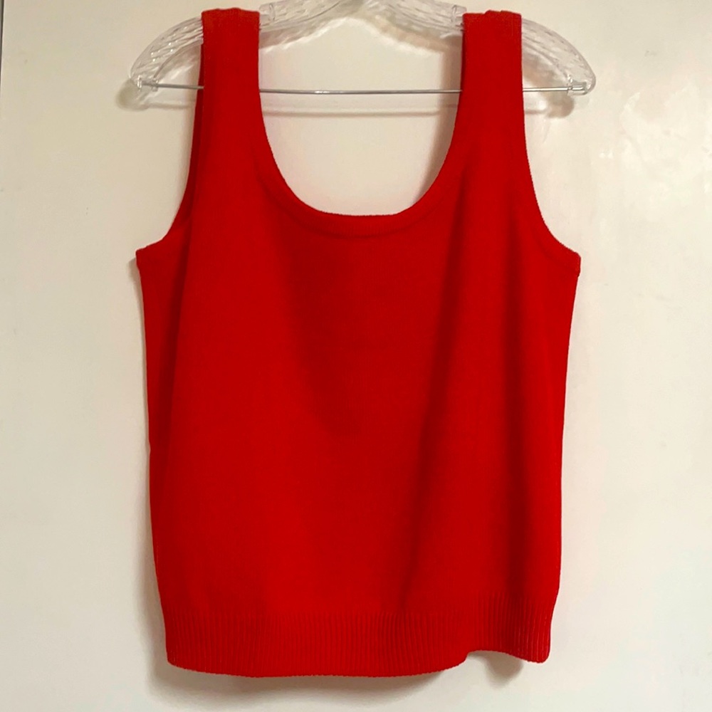 St John Collection Knit Top and Skirt Orange